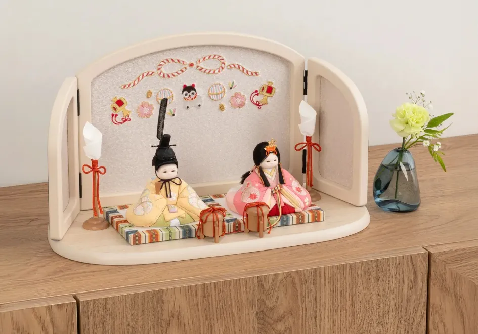 まいまい　京刺繍・まりに小梅・桃色